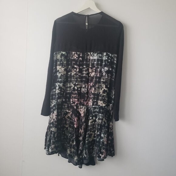 Tibi Floral Fields Long-Sleeve Ruffled Asymmetric Dress size 2 - Picture 2 of 6